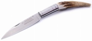 POCKET KNIFE WITH DEER HORN HANDLE / Scyzoryk - rączka z rogu jelenia m2112