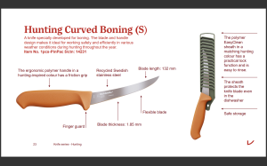 Hunting Curved Boning (S) / myśliwski zakrzywiony nóż do trybowania