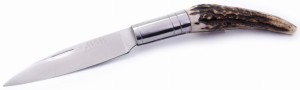 POCKET KNIFE WITH DEER HORN HANDLE / Scyzoryk - rękojeść z rogu jelenia m2114
